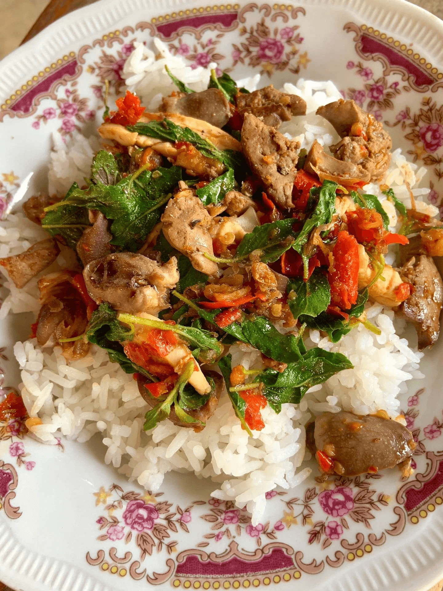 Stir-fried Chicken Offal with Holy Basil Normal Size