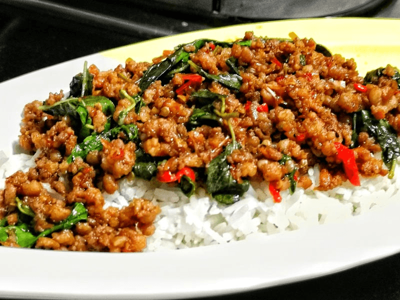 Stir-Fried Minced Pork with Basil Normal Size